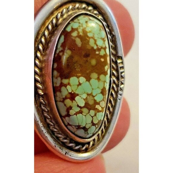 Navajo Signed No.8 mine Turquoise sterling silver ring s5.5   (NAR 1127) - Picture 7 of 8